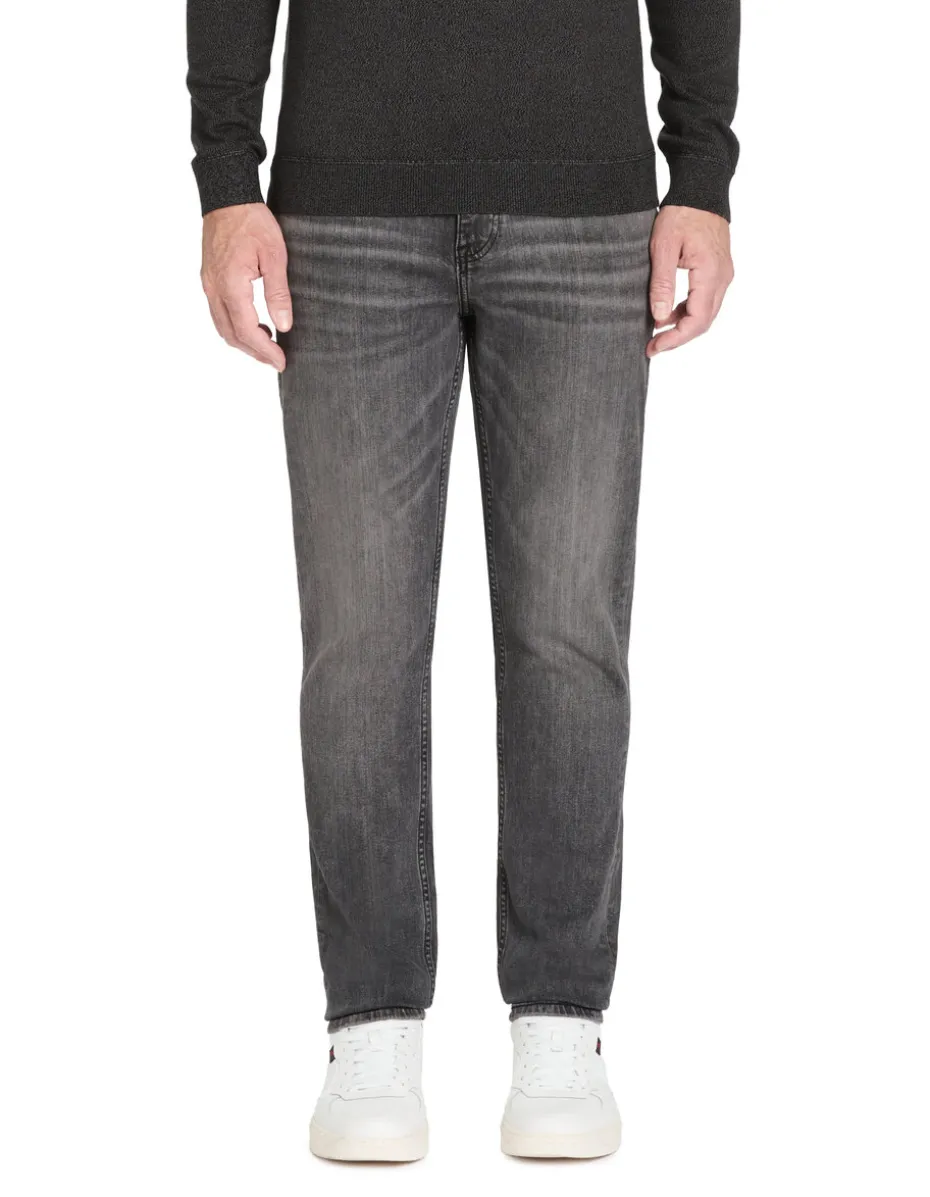 Slim-fit jeans van stretchkatoen C25 - grijs