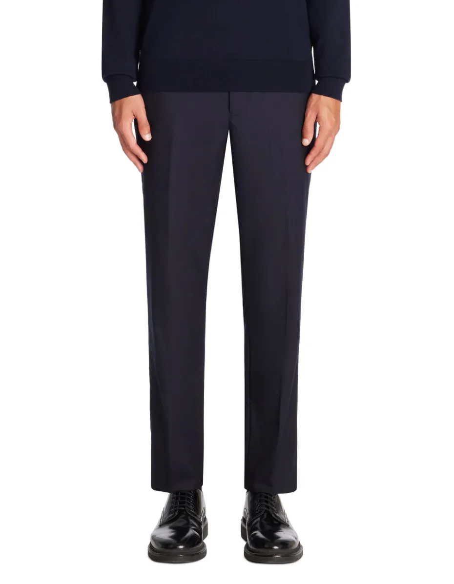 Slim-fit kostuumbroek - marineblauw