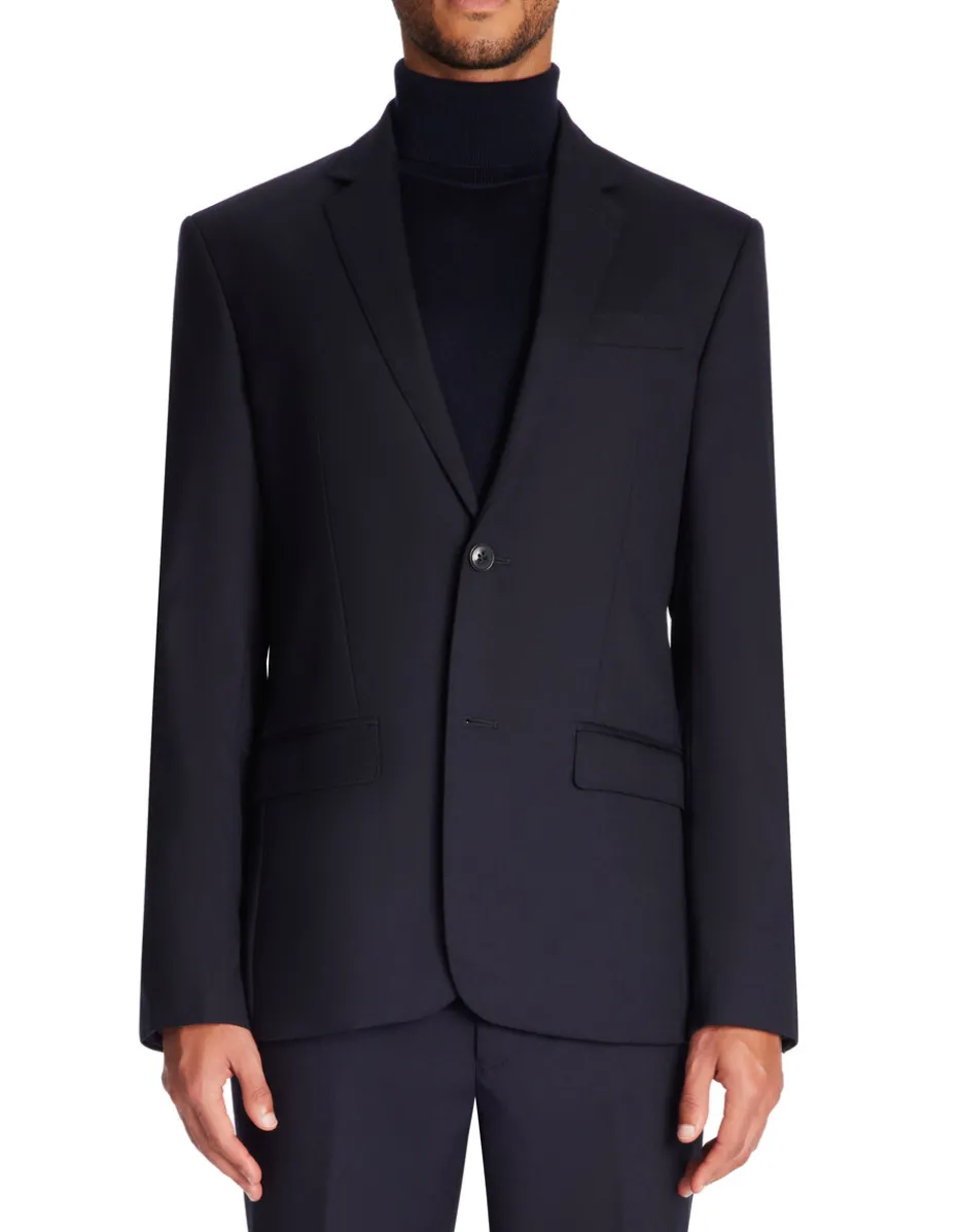 Slim-fit kostuumvest - marineblauw