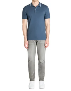 Slim-fit stretch katoenen jeans C25 - grijs