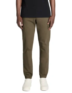 Slim-fit stretch katoenen cargobroek - kaki