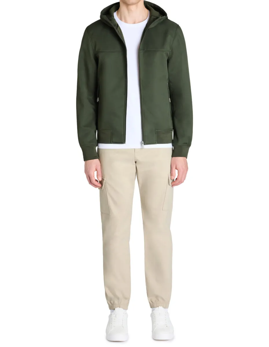 Slim-fit stretch katoenen cargobroek - beige