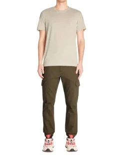 Slim-fit stretch katoenen cargobroek - kaki
