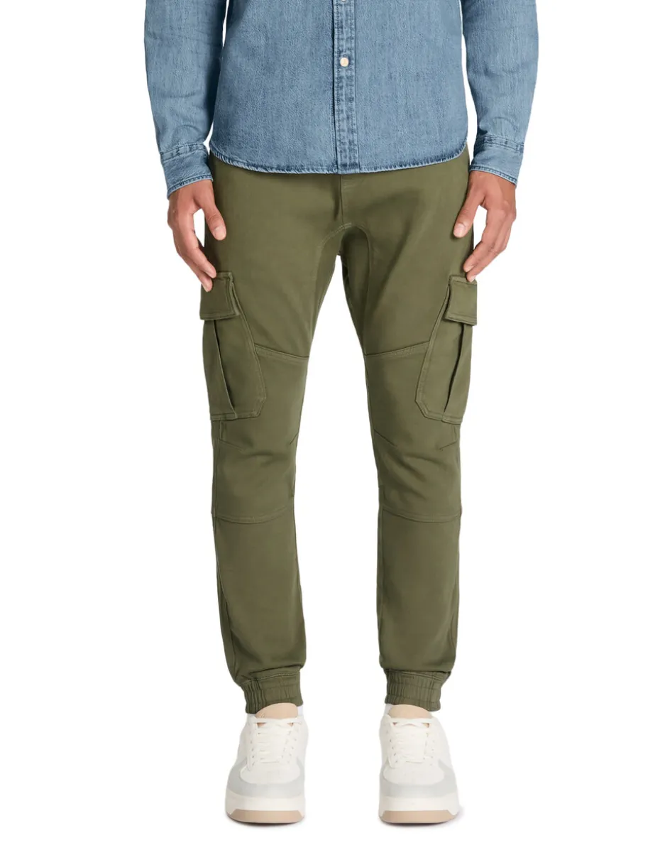 Slim-fit stretch katoenen cargobroek - kaki