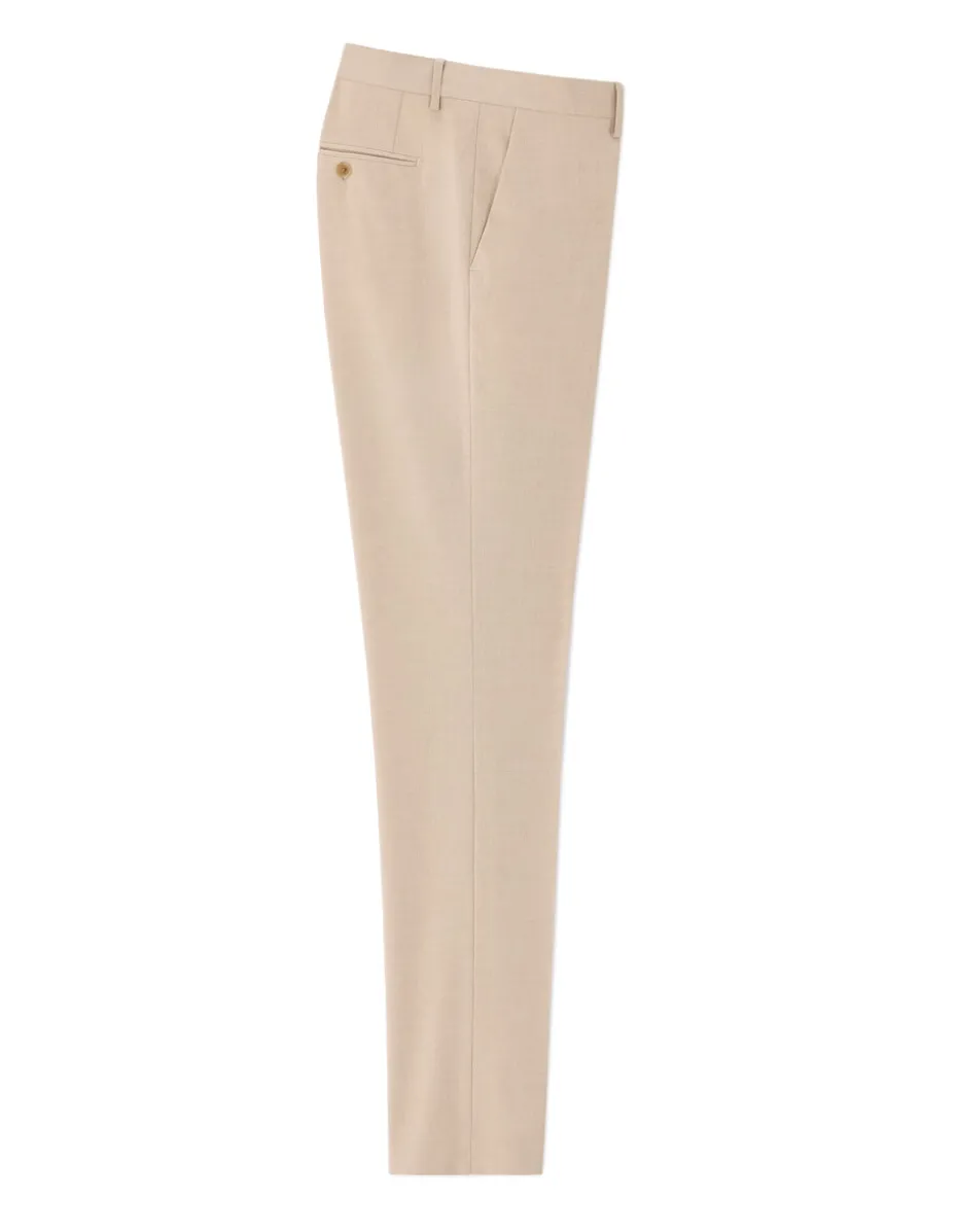 Slim-fit stretch kostuumbroek - beige