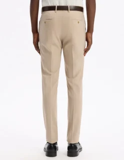 Slim-fit stretch kostuumbroek - beige