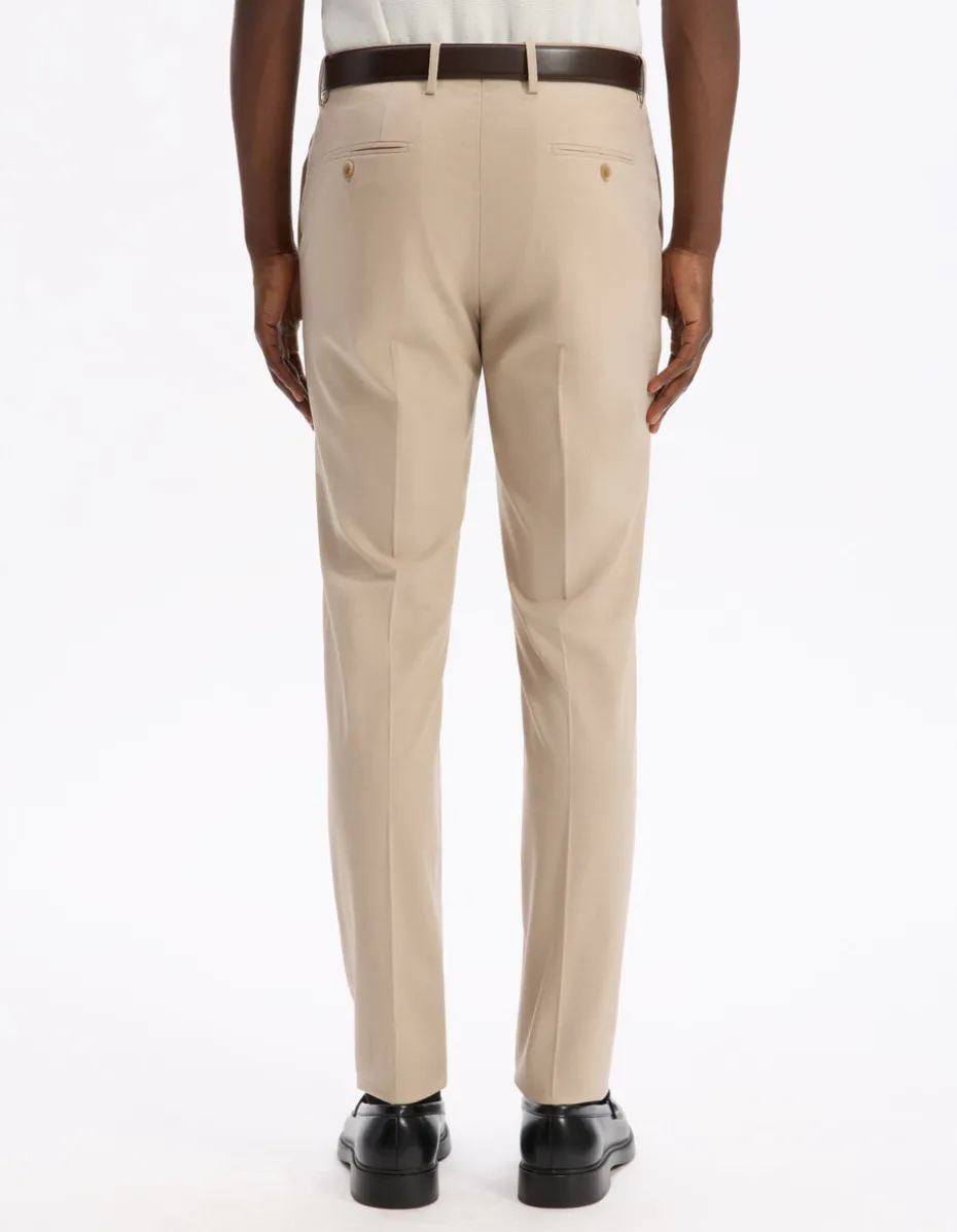 Slim-fit stretch kostuumbroek - beige