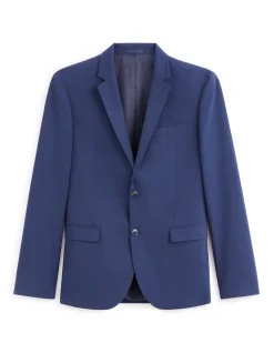Slim-fit stretch kostuumvest - blauw