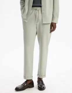 Slim-fit stretchkatoenen broek - groen