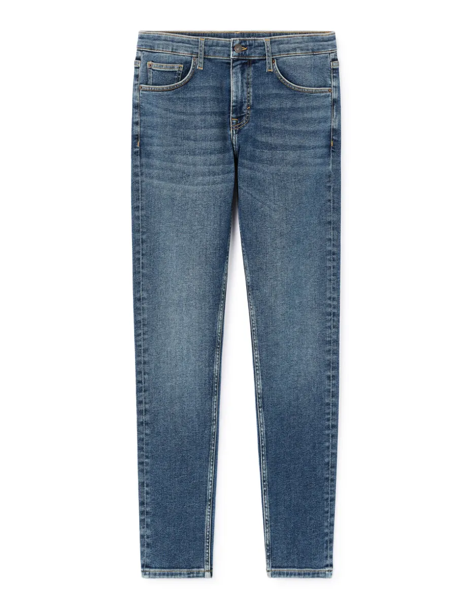 Slim-fit stretchkatoenen jeans C15 in 3 lengtes - blauw