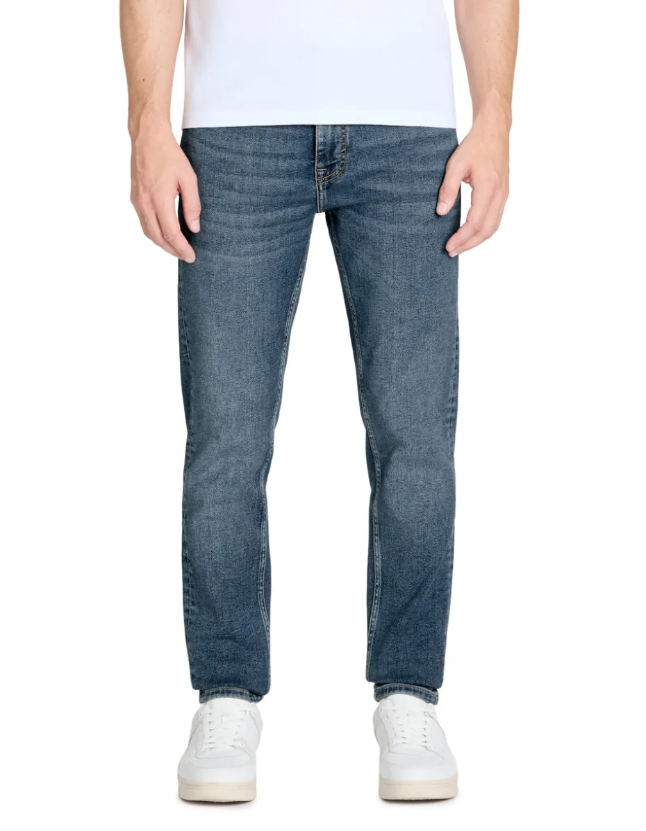 Slim-fit stretchkatoenen jeans C15 in 3 lengtes - blauw
