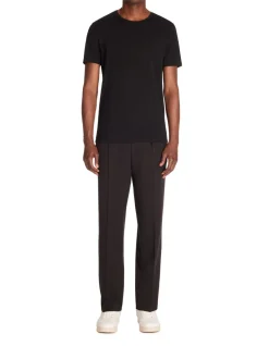 Slim-fit T-shirt met ronde hals van stretchkatoen - zwart