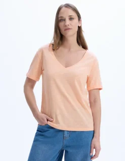 Slub katoenen t-shirt - roze