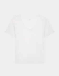 Slub katoenen t-shirt - wit
