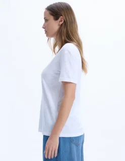 Slub katoenen t-shirt - wit