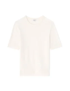 Soepele trui met ronde hals in ECOVERO™ viscose - ecru