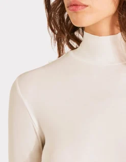 Soepelvallend coltrui t-shirt - ecru