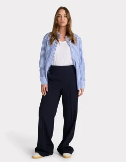 Soepelvallende broek - marineblauw
