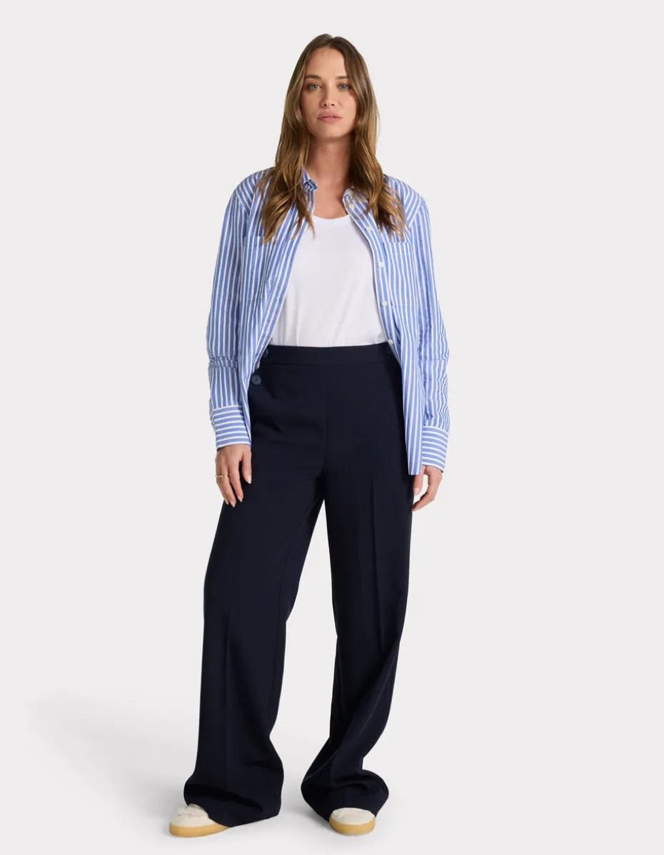 Soepelvallende broek - marineblauw