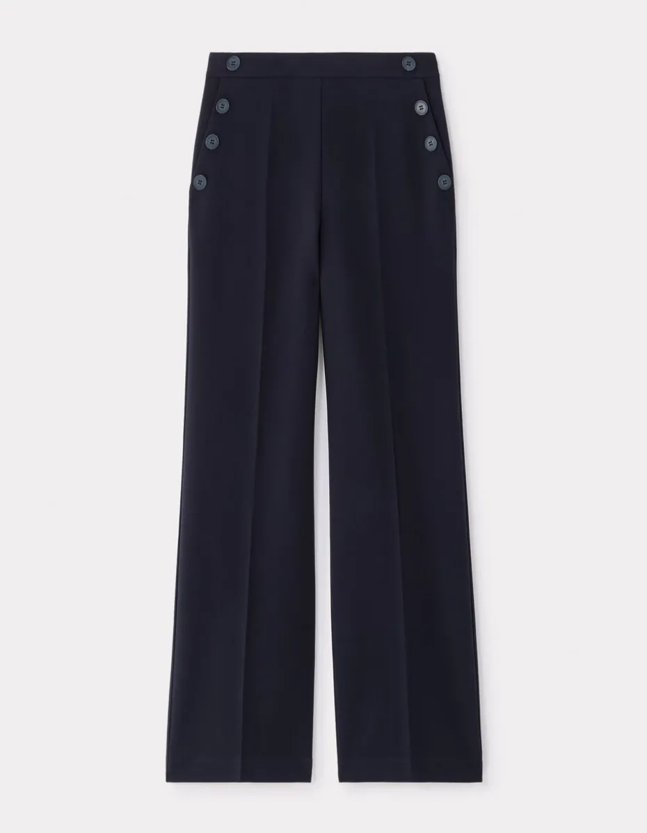 Soepelvallende broek - marineblauw