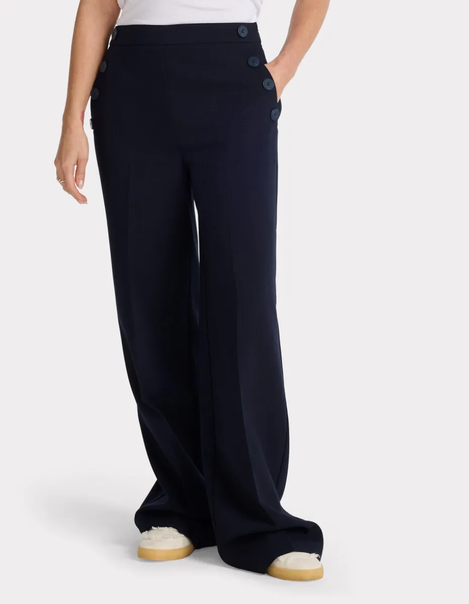 Soepelvallende broek - marineblauw