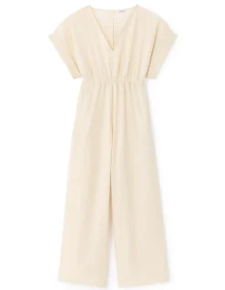 Soepelvallende jumpsuit - beige
