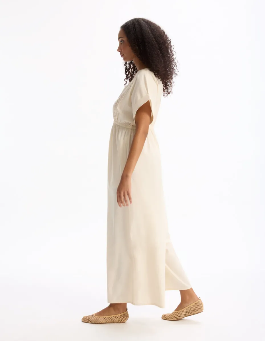 Soepelvallende jumpsuit - beige