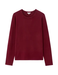 Soepelvallende trui met ronde hals van ECOVERO™ viscose - violet