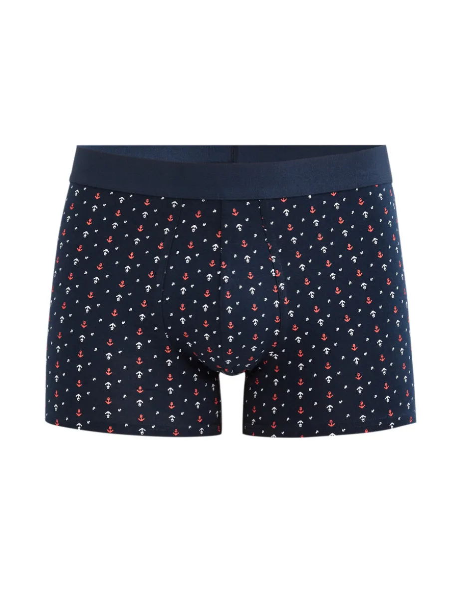 Stretch katoenen boxershort - marineblauw