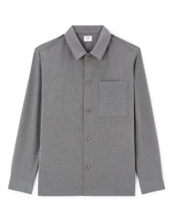Stretch overshirt 1 zak - grijs