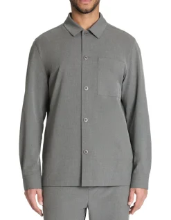 Stretch overshirt 1 zak - grijs