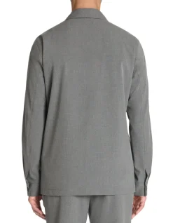 Stretch overshirt 1 zak - grijs