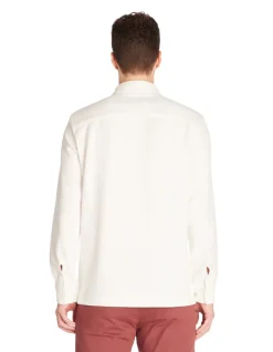 Stretch twill overshirt - wit