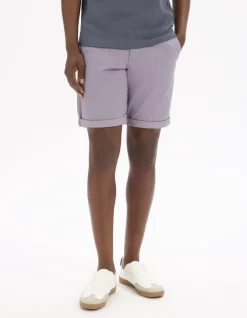 Stretchkatoenen chino bermuda - lichtpaars