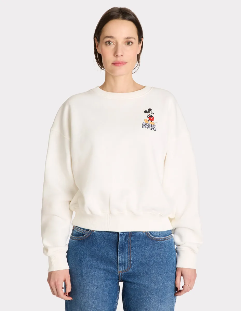 Sweatshirt met MICKEY print - ecru