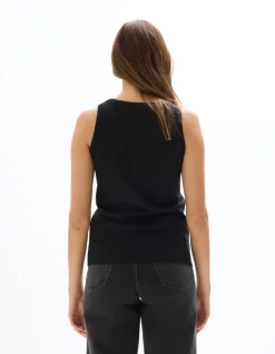 Tanktop met brede bandjes van 100% katoen - zwart