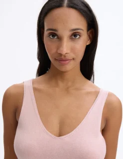 Tanktopset met fijn gaas - grijsroze