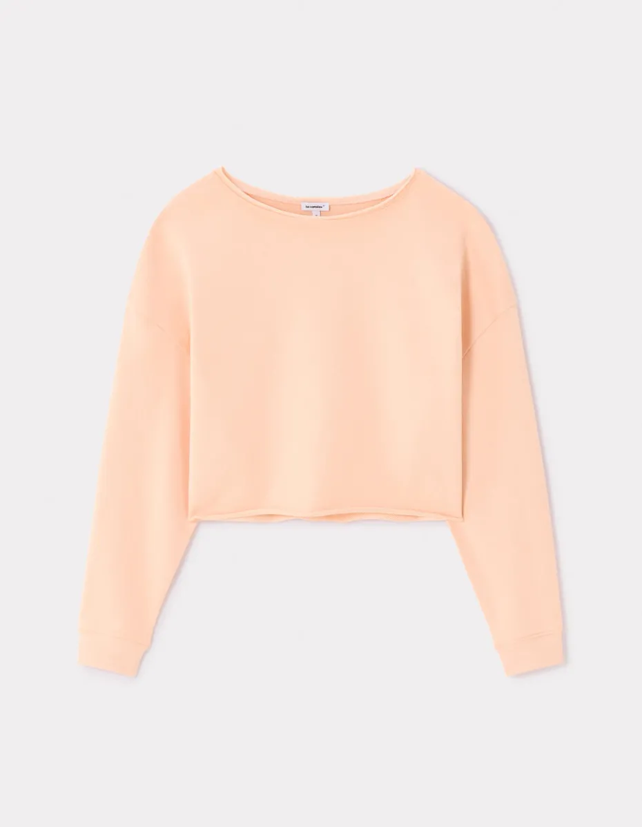 Terry cropped sweatshirt - roze