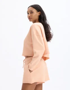 Terry cropped sweatshirt - roze