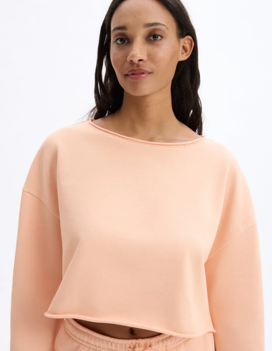 Terry cropped sweatshirt - roze