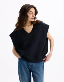 Trui met V-hals van katoen en polyester - ma