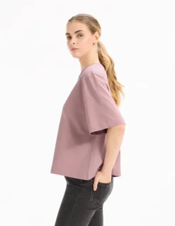 T-shirt 100% biologisch katoen ronde hals - roze
