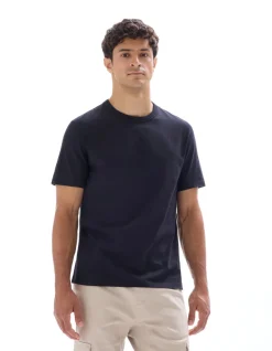 T-shirt boxy col rond 100% coton - noir