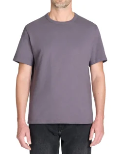 T-shirt boxy col rond 100% coton - gris