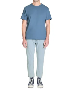 T-shirt boxy col rond 100% katoen - marine