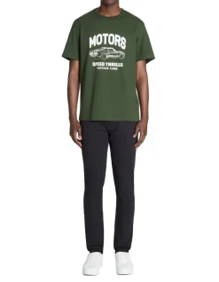 T-shirt boxy ronde hals 100% katoen - groen