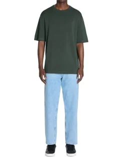 T-shirt boxy ronde hals - kaki