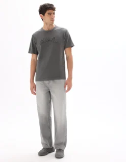 T-shirt boxy ronde hals 100% katoen - zwart