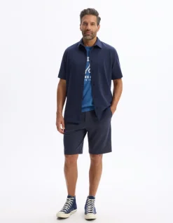 T-shirt boxy ronde hals 100% katoen - marine