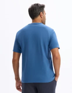 T-shirt boxy ronde hals 100% katoen - marine